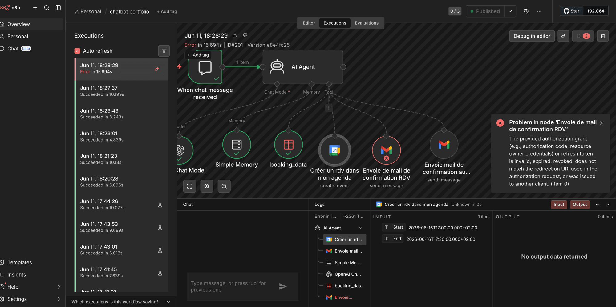 Workflow n8n — Automatisation prise de rendez-vous 2F Auto